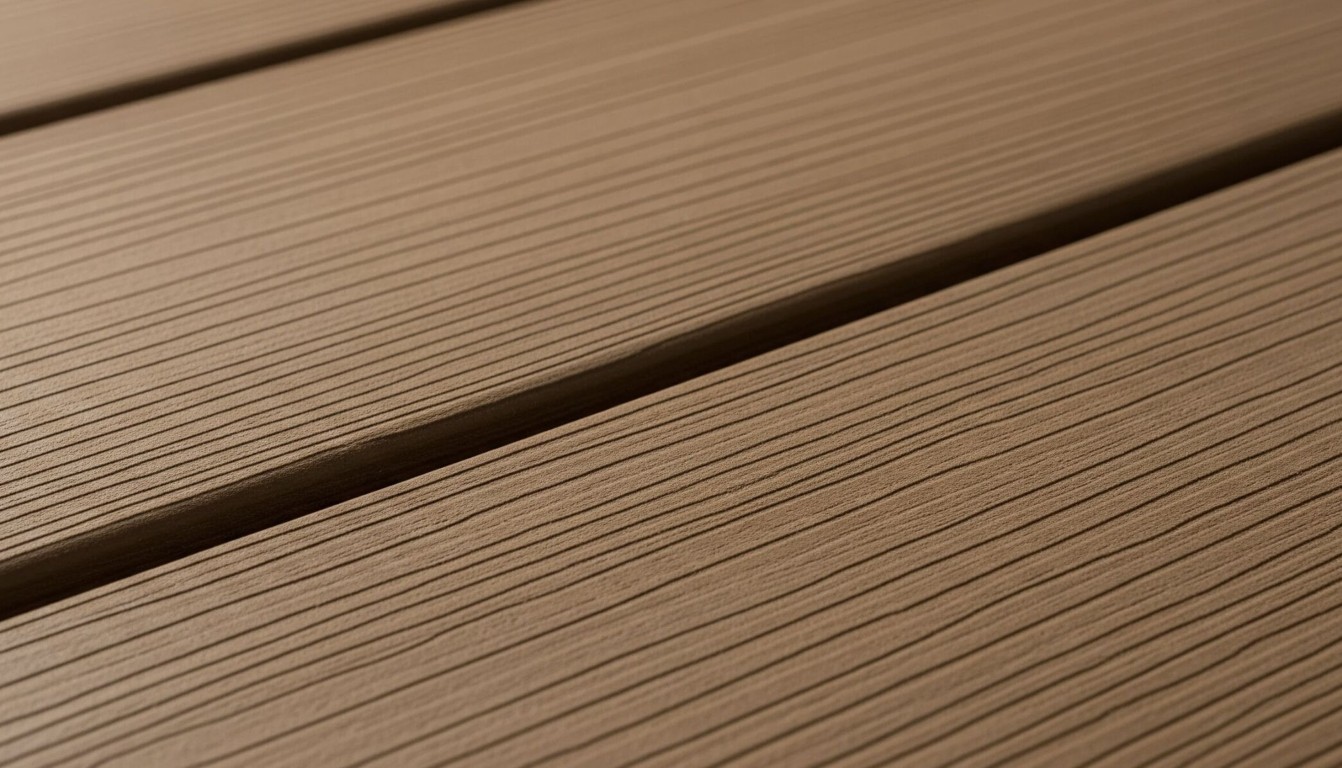 Close-up comparison of composite deck boards showing quality and durability